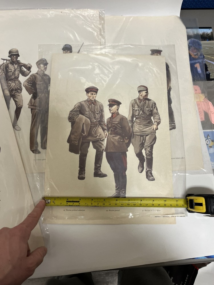 WW2 German Uniform Sheets Pictures Documents Great Display 11x18