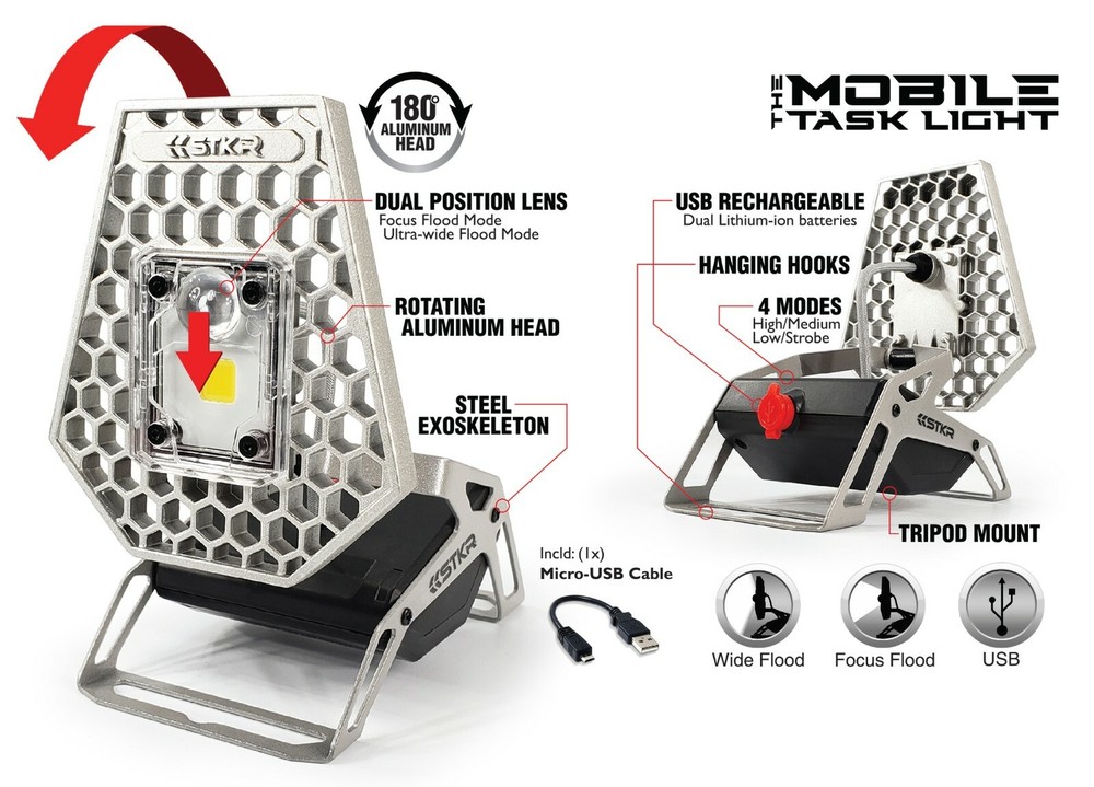 Mobile Task Light- Rechargeable- 1200 Lumens