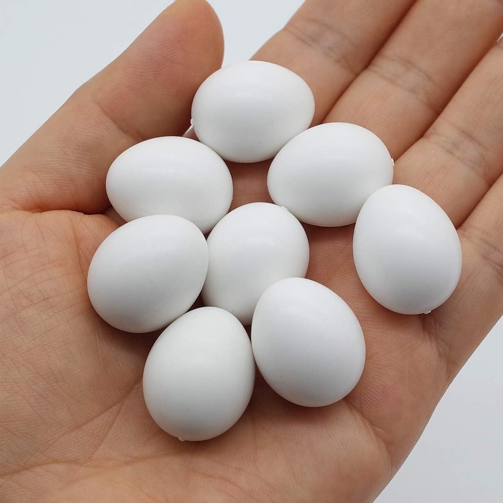 FOIBURELY 8 Pcs Solid Parrot Plastic Eggs Hatching Eggs Parrotlet，Budgie Parak