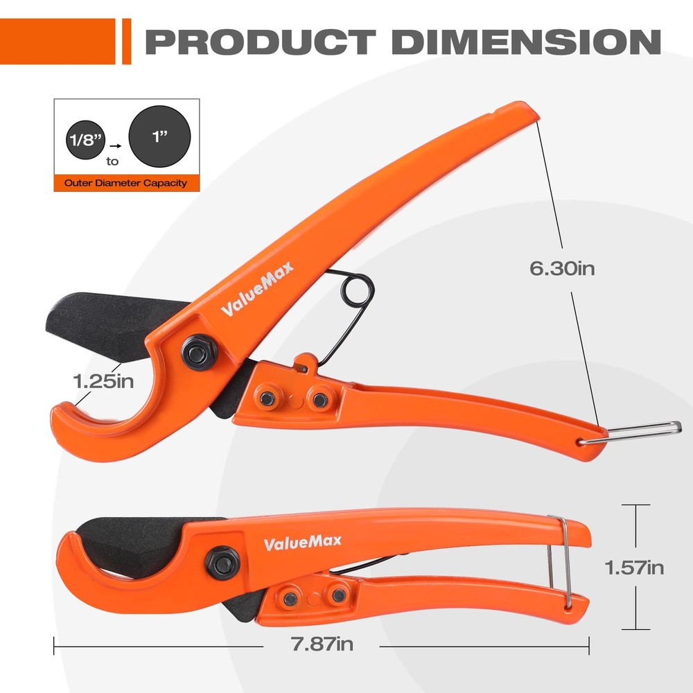 ValueMax PEX Cutter with Sharp Blade, Hose 1/8"-1" Cutting...