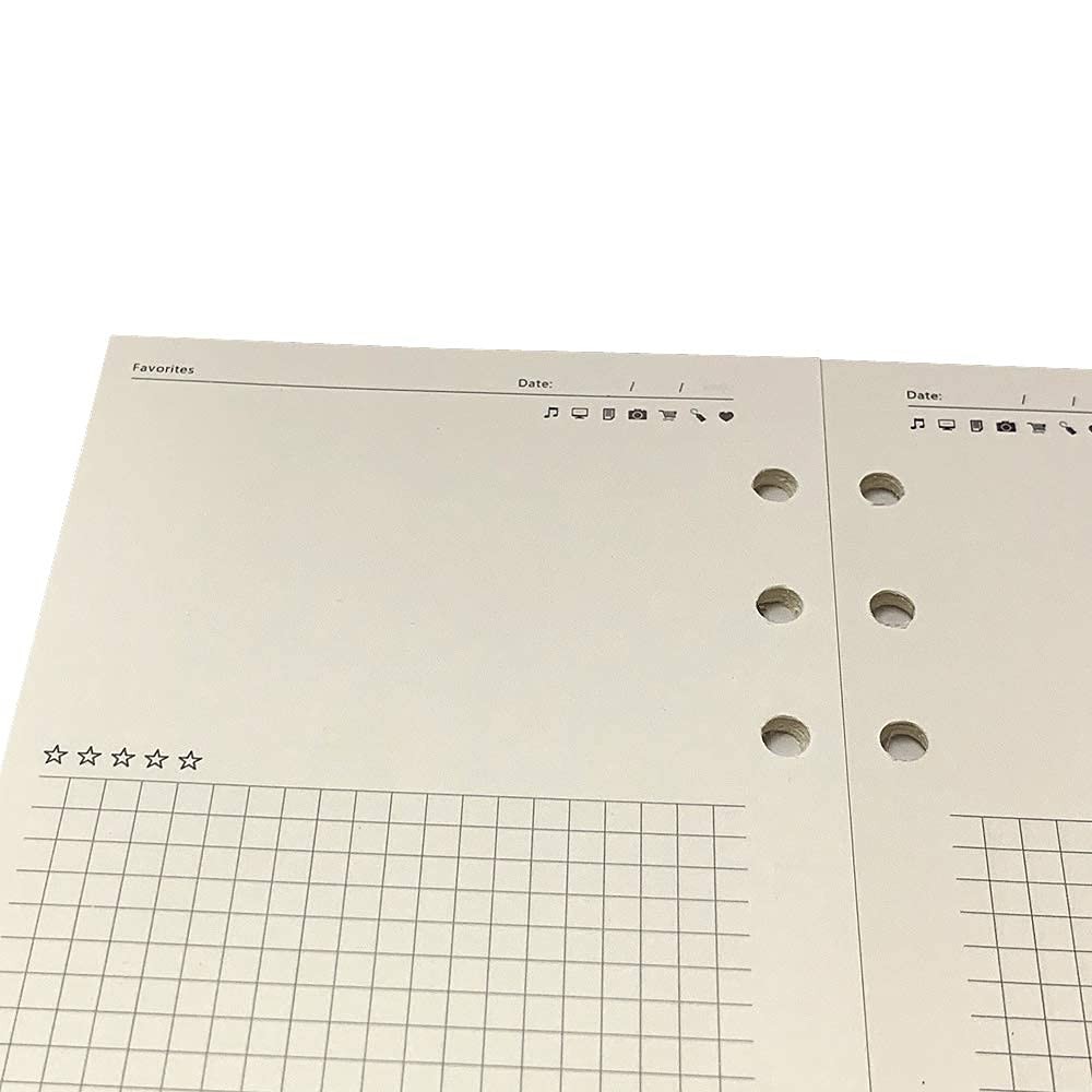 A6 Binder Refill,6 Ring Inserts,for Filofax/Personal A6, Note Record