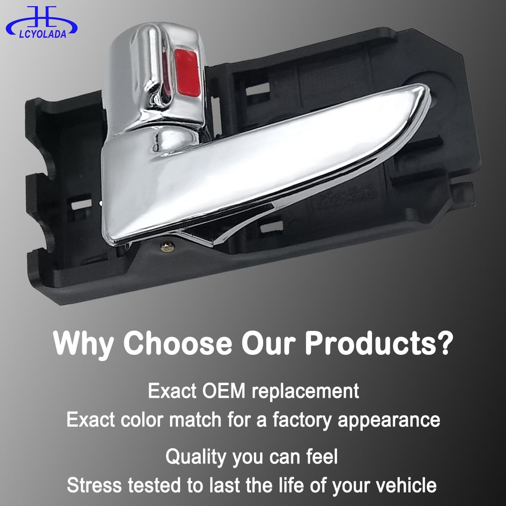 Lcyolada Front or 1 Piece Front/Rear Driver Side, Black with Chrome Lever