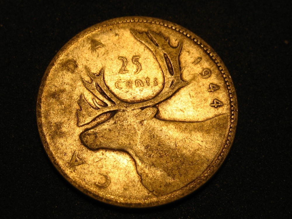 1944 80% Silver Canadian Quarter