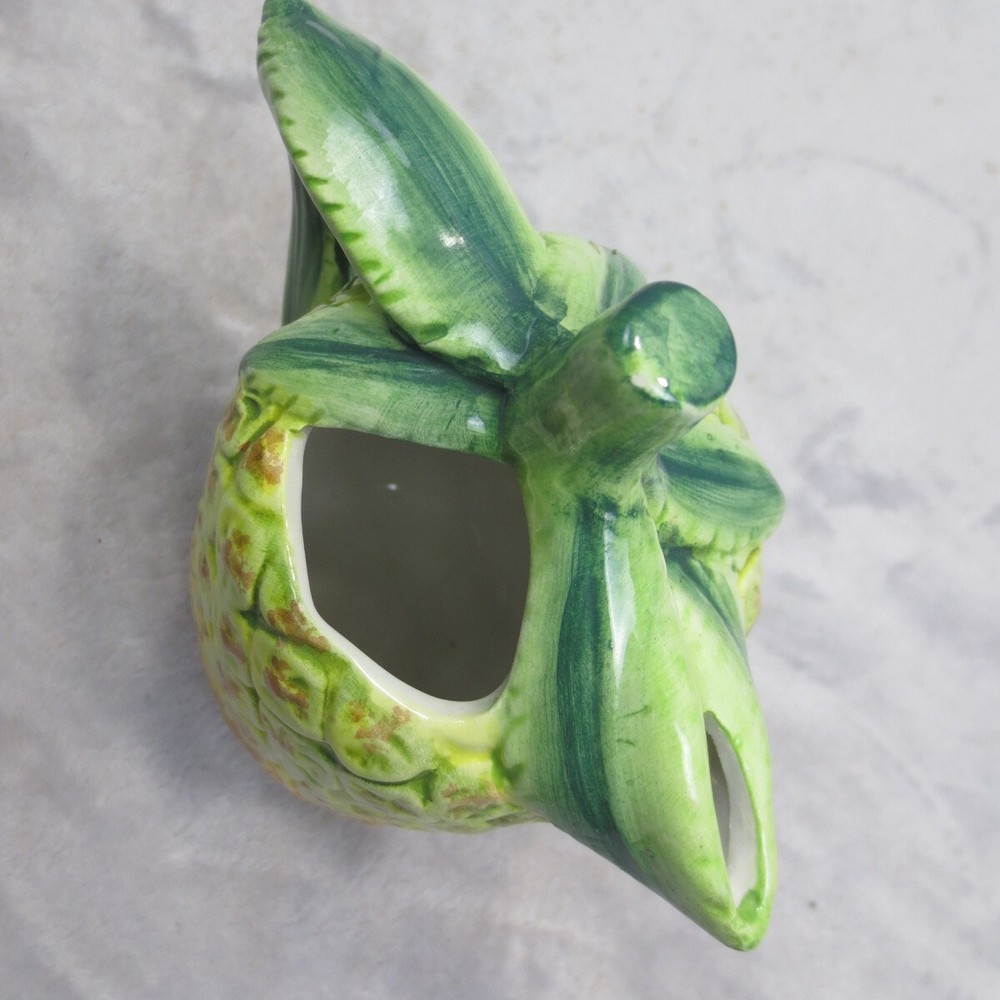 VTG MCM Pineapple Shaped Ceramic Creamer Small Pitcher 9 Ounces
