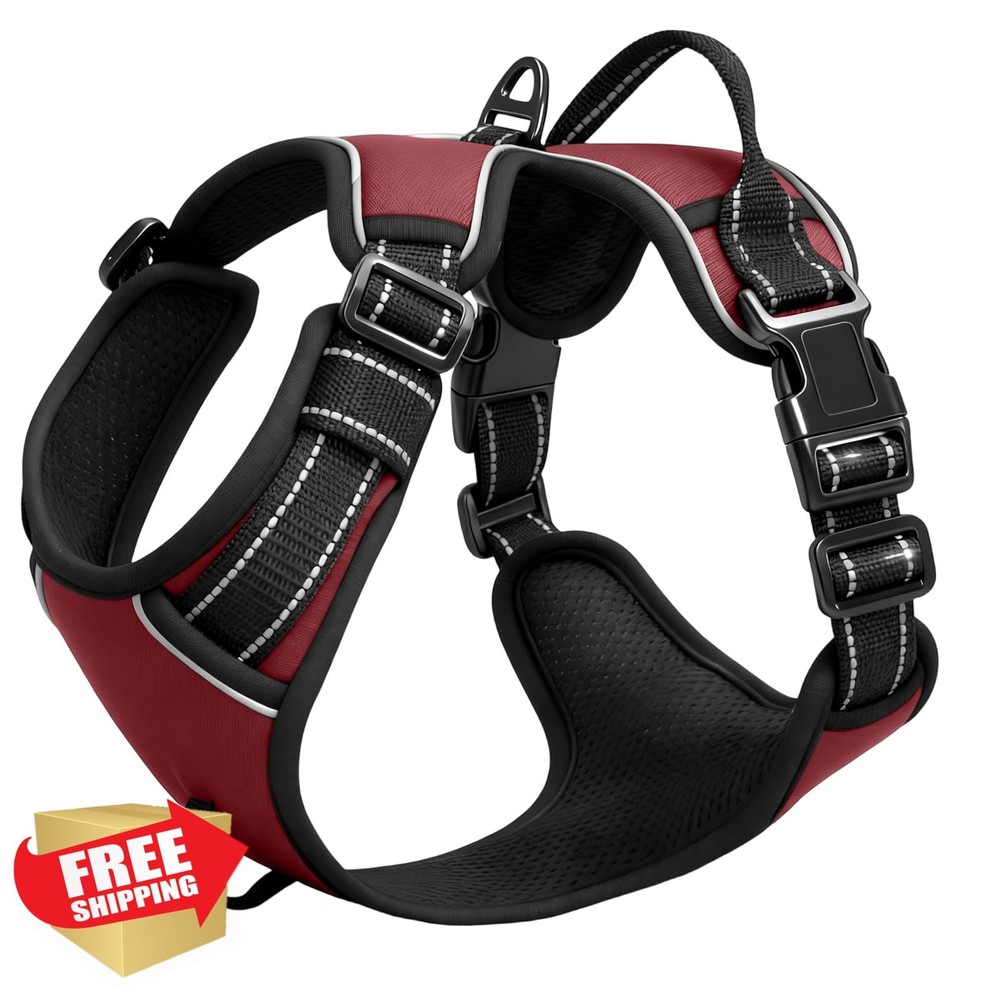 No Pull Dog Harness Reflective Padded Vest Easy Control Handle M/L