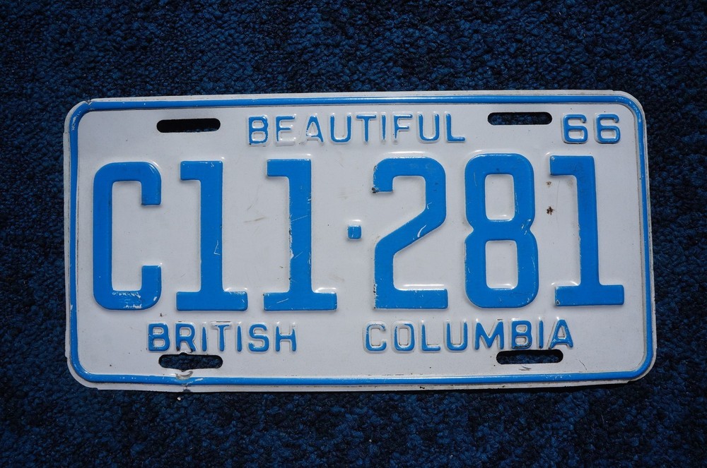 1966 British Columbia Canada License Plate