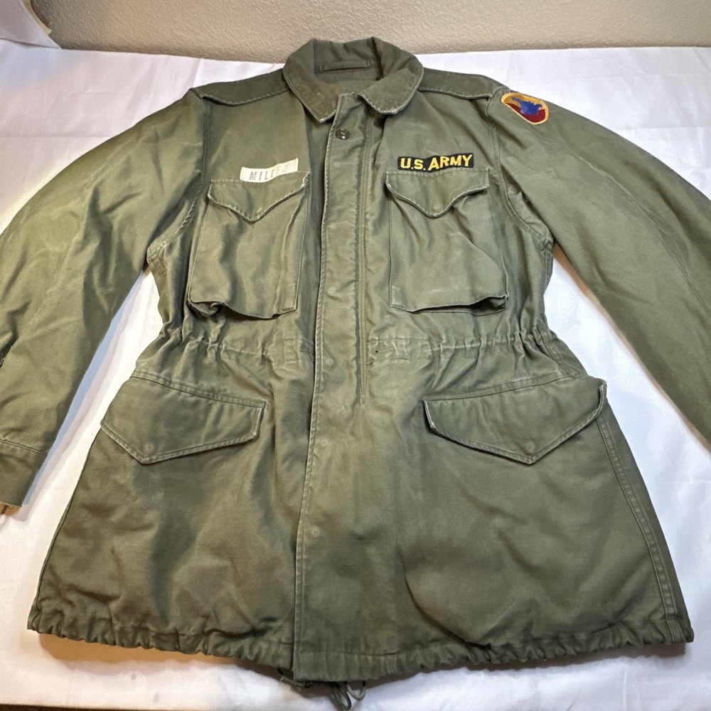 Vintage U.S. Army Miller Shell Field Jacket Green Military Medium Regular
