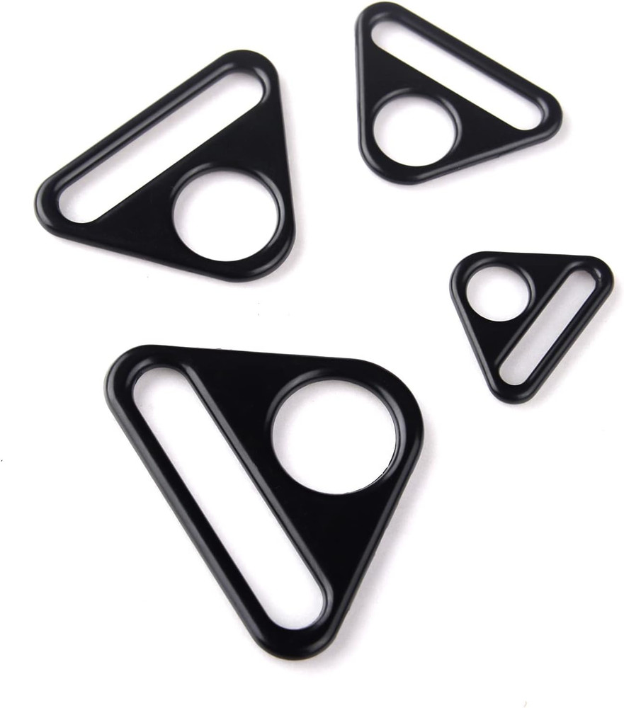 12Pcs 3/4" Triangle D Ring Strap Adjuster Buckles Gun Black Bag Hardware