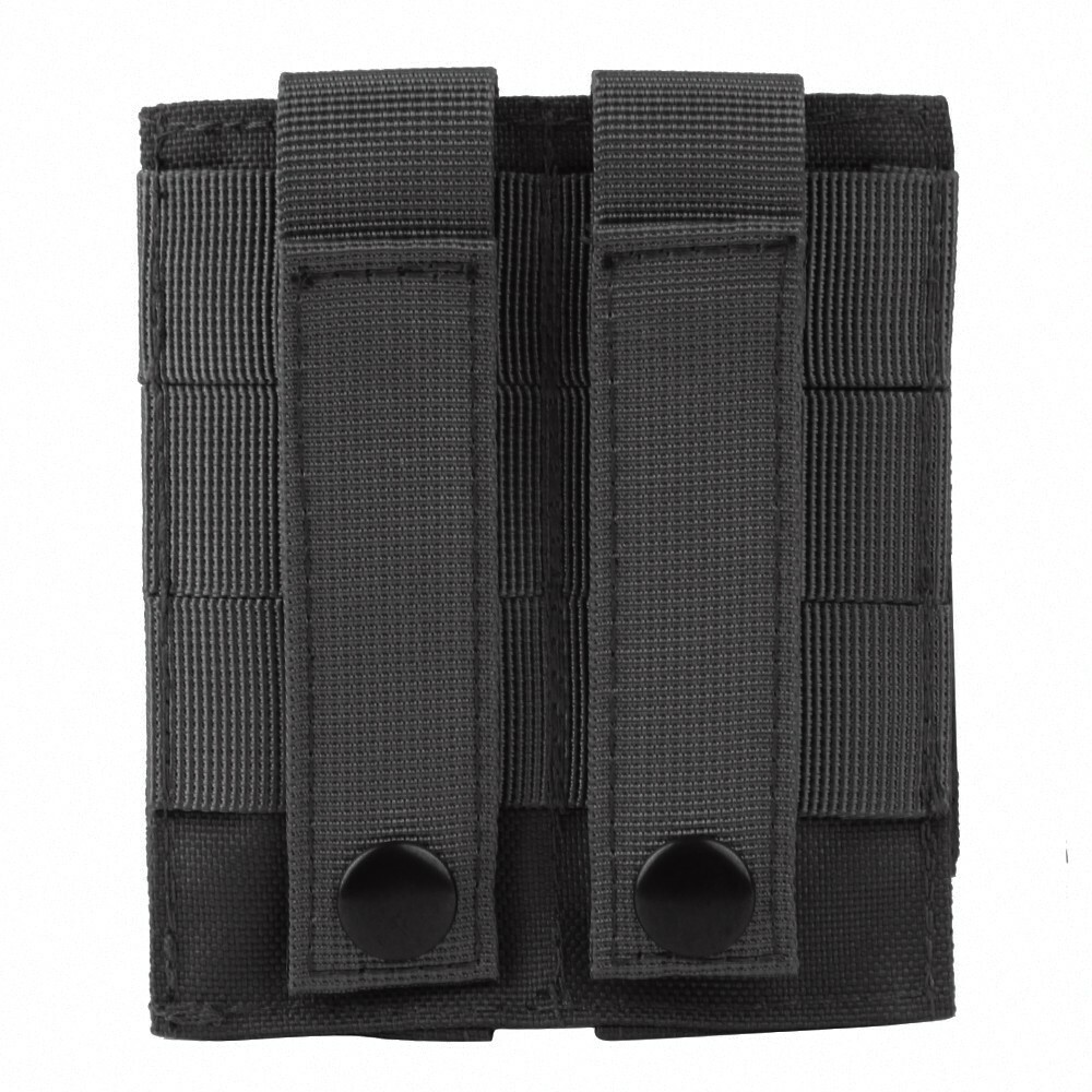 Tactical Molle Double Pistol Magazine Pouch Open-top with Hook Loop Panel Holder