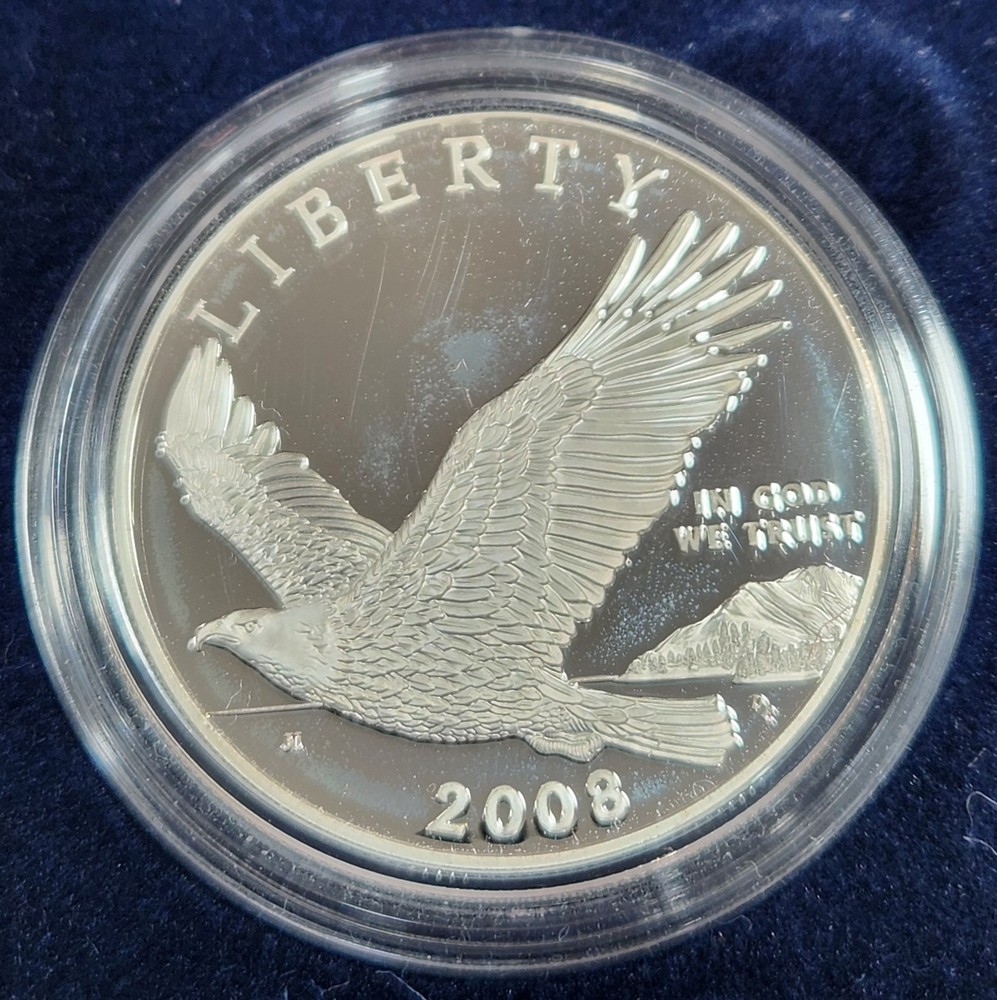 2008-P 🇺🇸 Bald Eagle Commemorative Silver PROOF Dollar 🇺🇸 90% Box OGP & COA