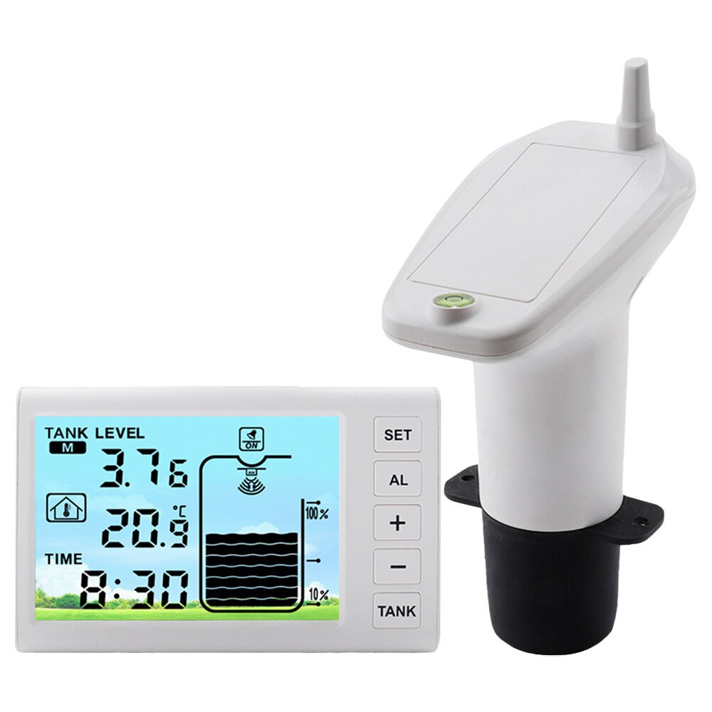 Ultrasonic Water Tank Liquid Depth Level Meter Temperature Sensor Time Display