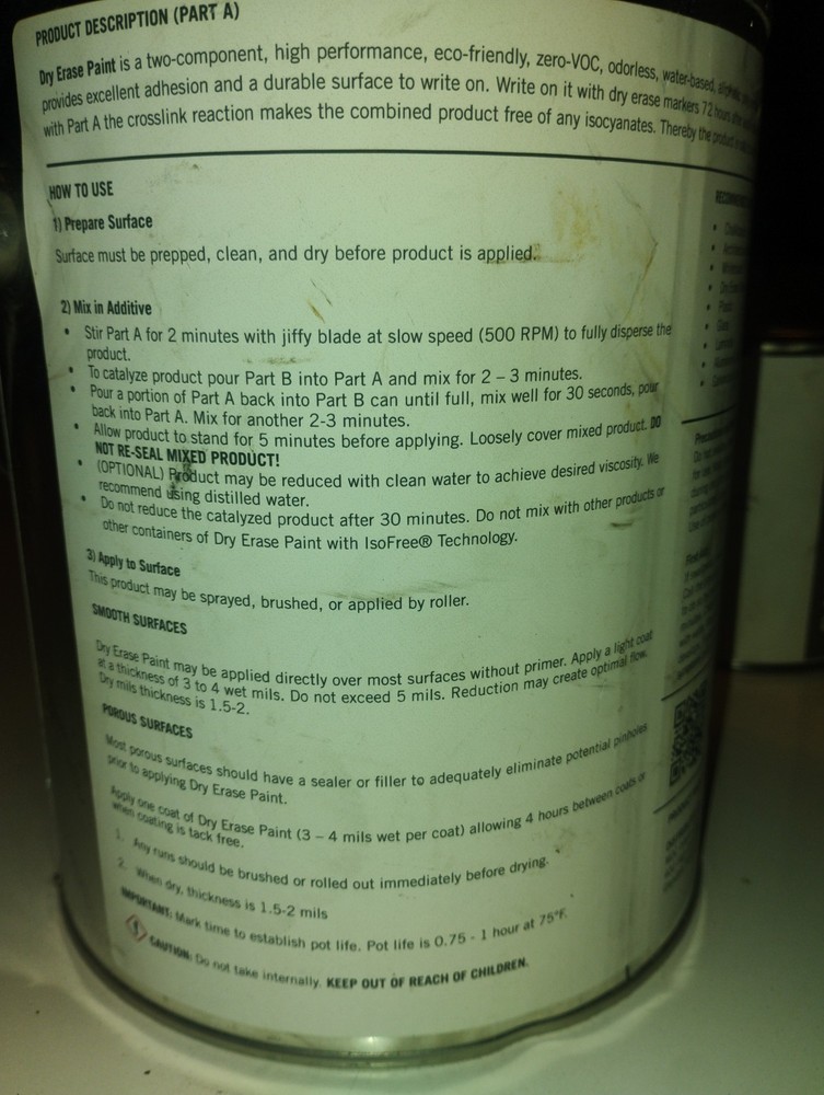2 Part Fuze Dry Erase Paint