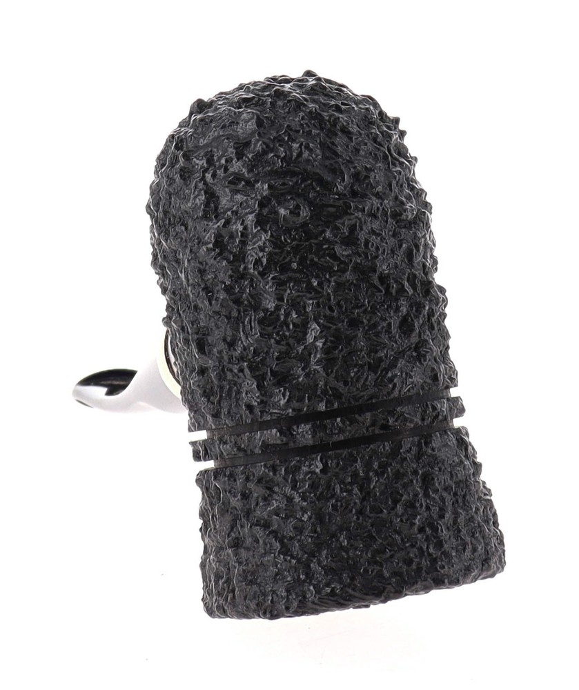 Pipe Ser Jacopo dalla Gemma R1 A dark rusticated shape freehand silver ring
