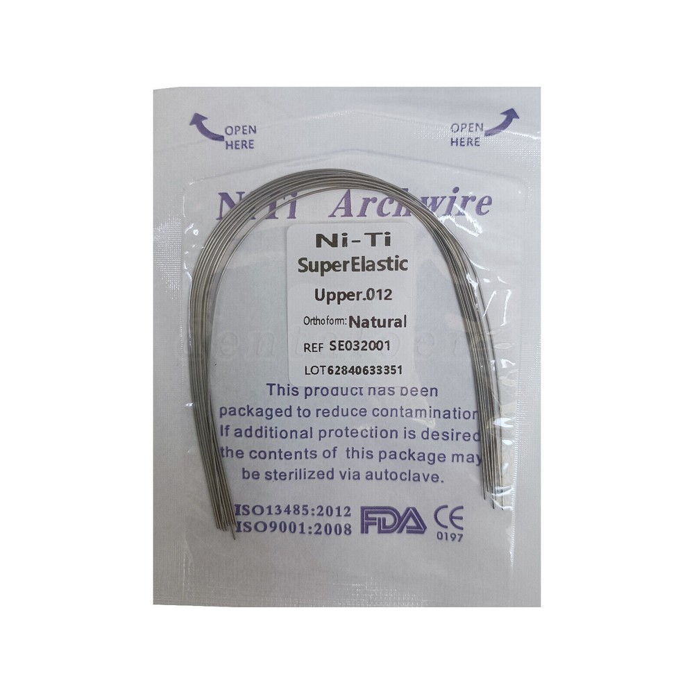 Orthodontic Arch Wire Round/Rectangular Niti Super Elastic Natural 100pcs