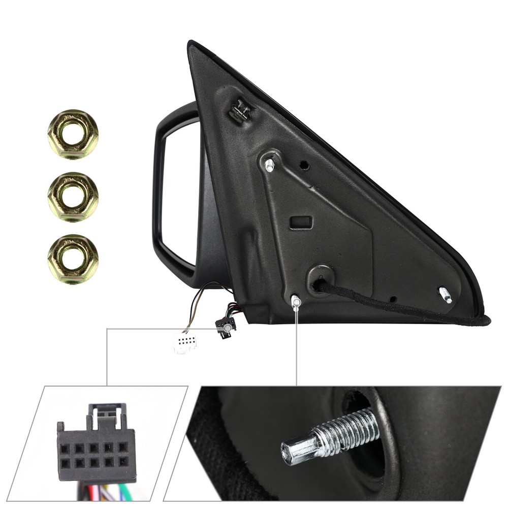 Left Side Mirror Fits 2013-2019 Ram 1500 Chrome Power Fold+Heated+Temper Sensor