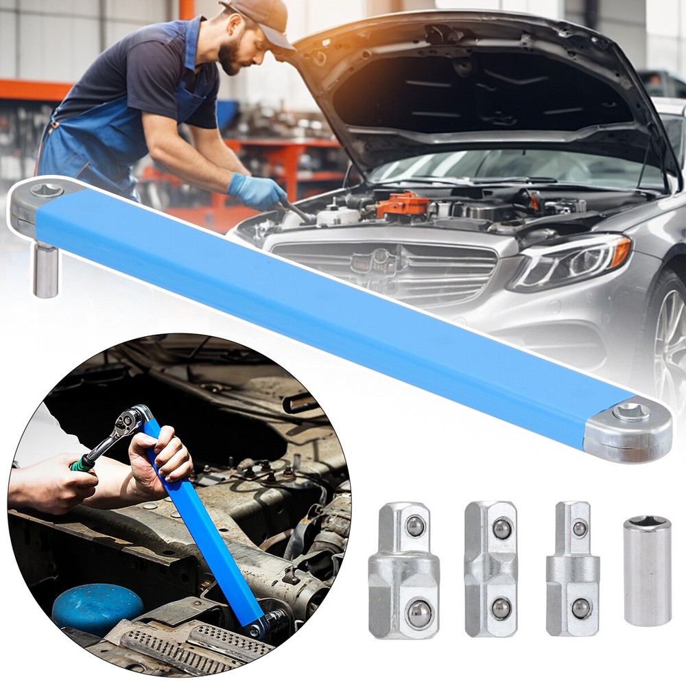 Tight Reach Offset Extension Wrench, 15'' Impact Ready Socket Wrench Extender