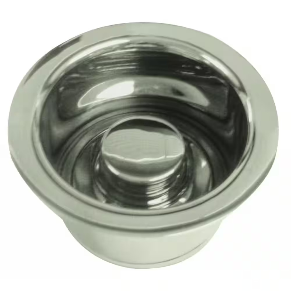 3-1/2 In. Extra-Deep Collar Kitchen Sink Waste Disposal Flange & Stopper, Satin