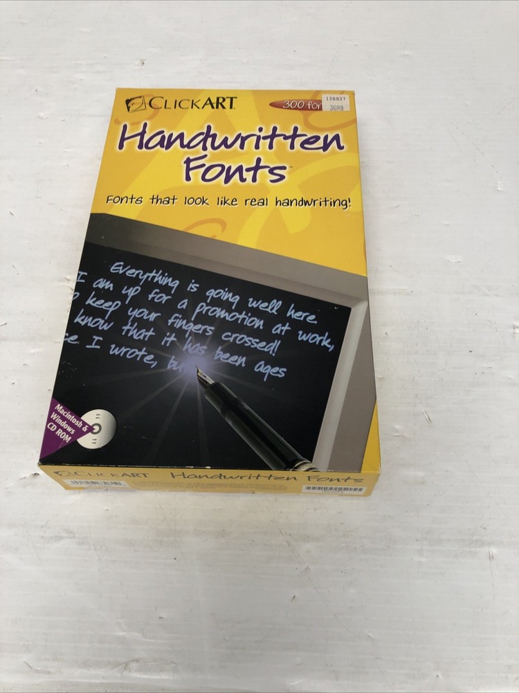 Handwritten Fonts PC CD real handwriting text 300 unique for projects scrapbook
