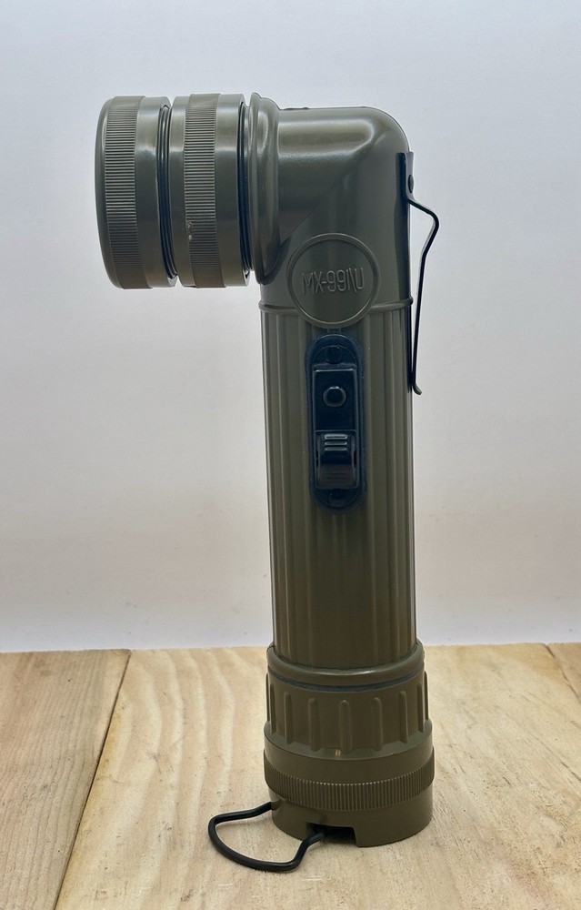 Fulton Angled Head Flashlight MX-991/U Military Issue Light With Filters