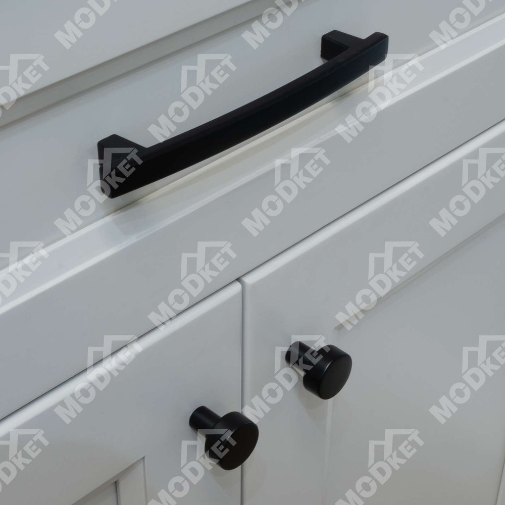 Solid Matte Black Square Cabinet Pulls Knobs Handles Kitchen Bath Drawers Modern