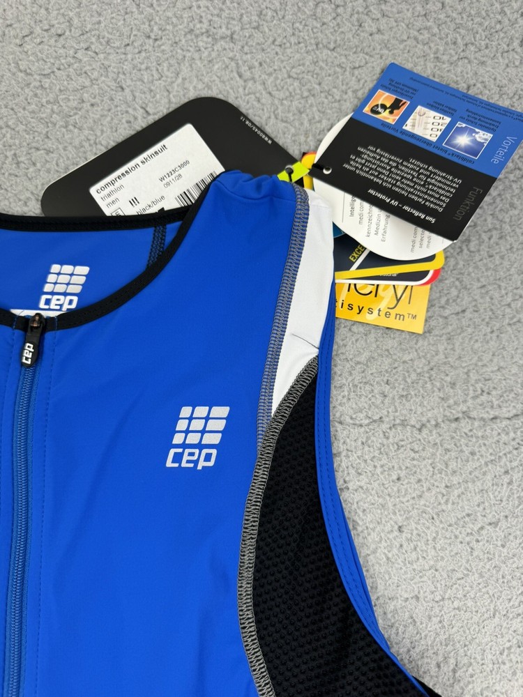 CEP Compression Triathlon Skinsuit Suit Men Size 3 Medium Blue Black NWT