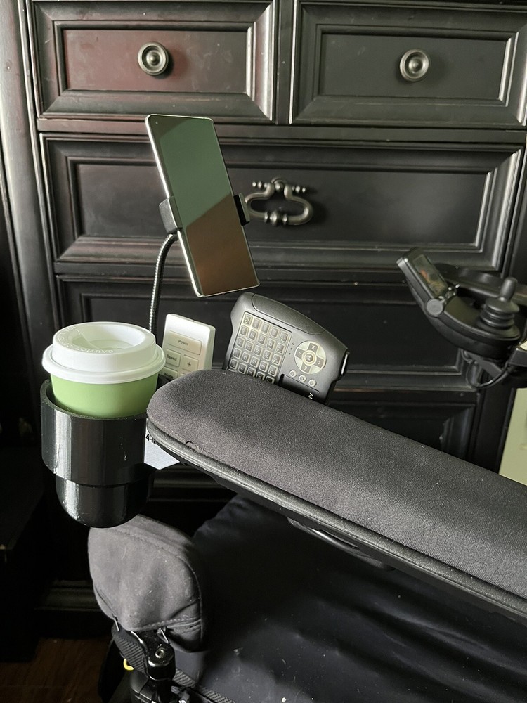 Cup Holder + Phone Holder + Basket Set Designed for Quantum Power Chairs