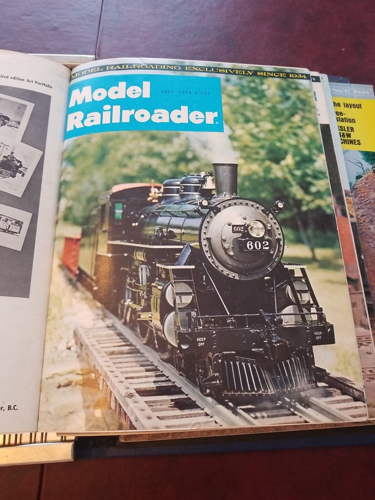 Model Railroader - 1974 in official blue binder. Missing September Issue