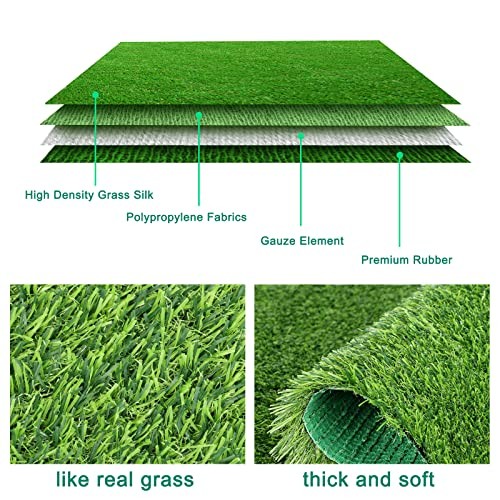 8 Pack Chicken Nesting Box Pads - Washable Artificial Grass Nesting 8pack-Green