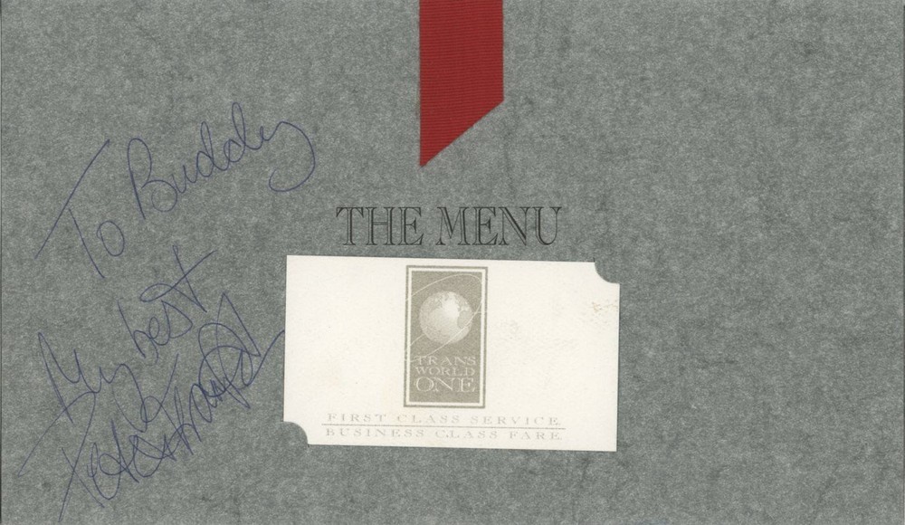 Peter Frampton- Signed Flight Menu