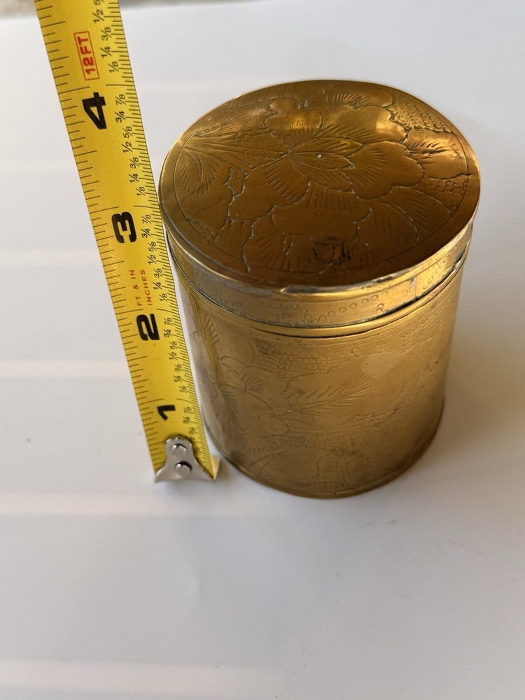 Brass Canister Small Floral Vanity