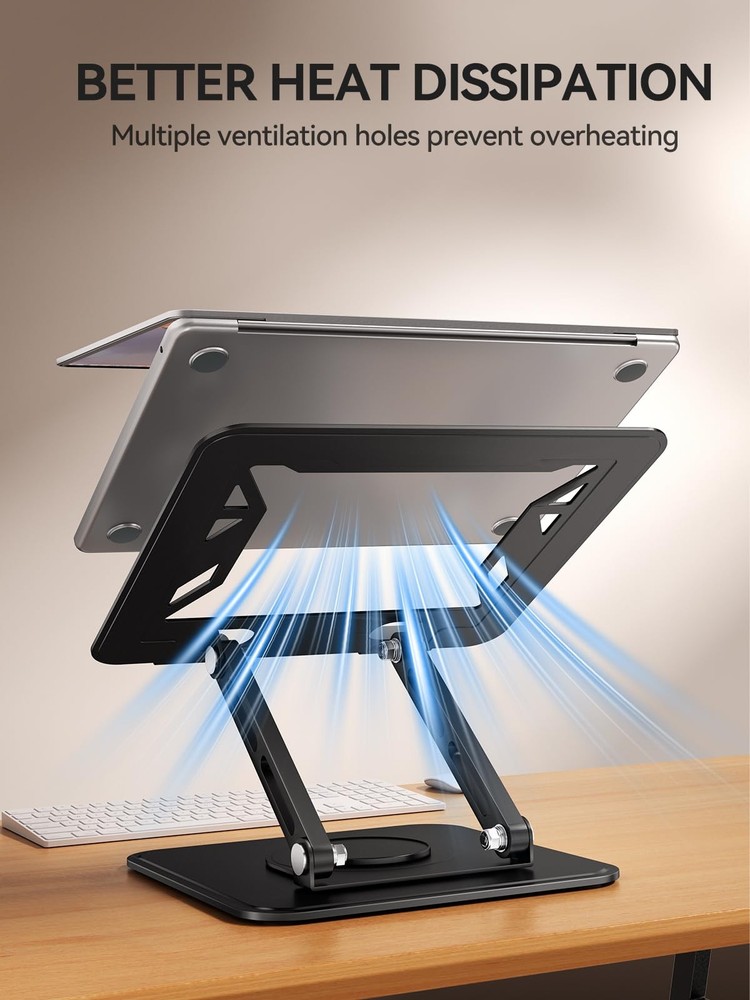 Tonnee Laptop Stand Desk Adjustable Computer Stand Holder 360° Rotating Base Erg