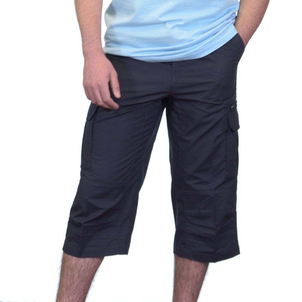 Men Long Cargo Shorts Navy