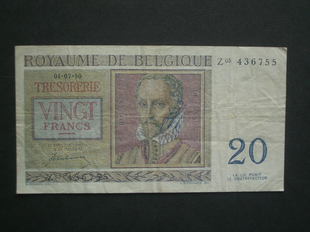 ***Decent Belgium 1950 20 Francs Crisp 'AVF'  Banknote**