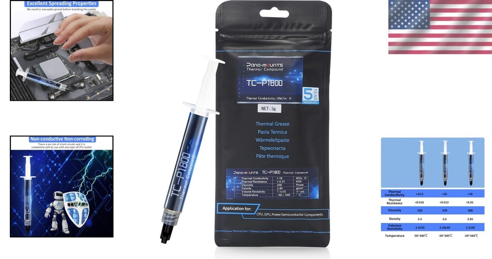 High-Performance CPU/GPU Thermal Paste 3g - Includes Application Tools for Ease