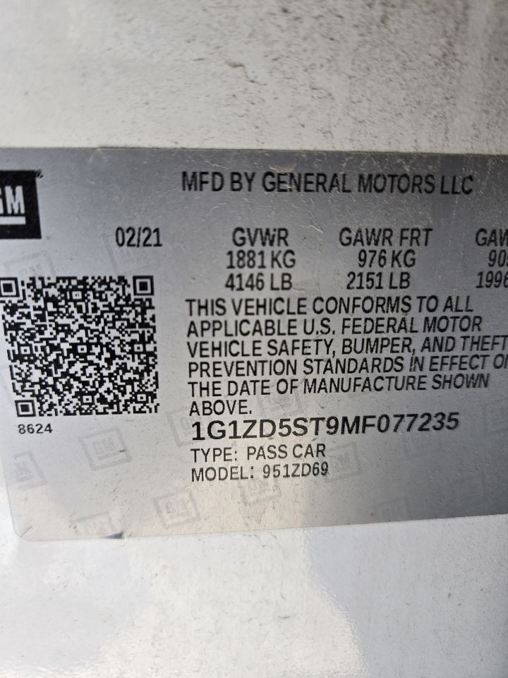 2021-2025 Chevy Malibu Dash Mounted Display