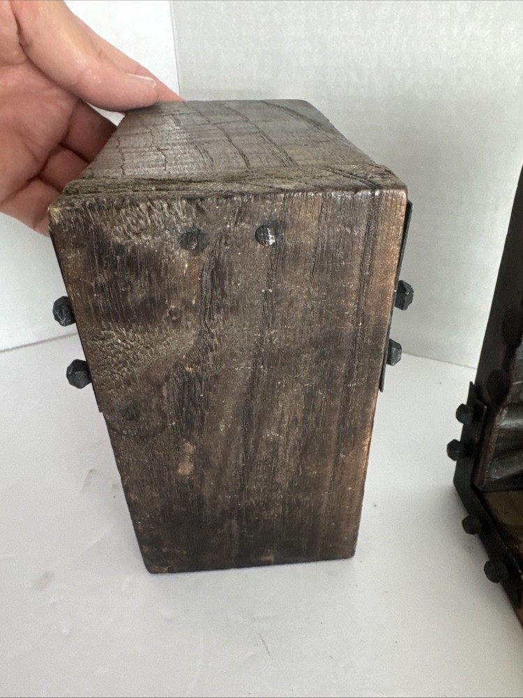 Wood Cannon Bookends Rustic Library Decor