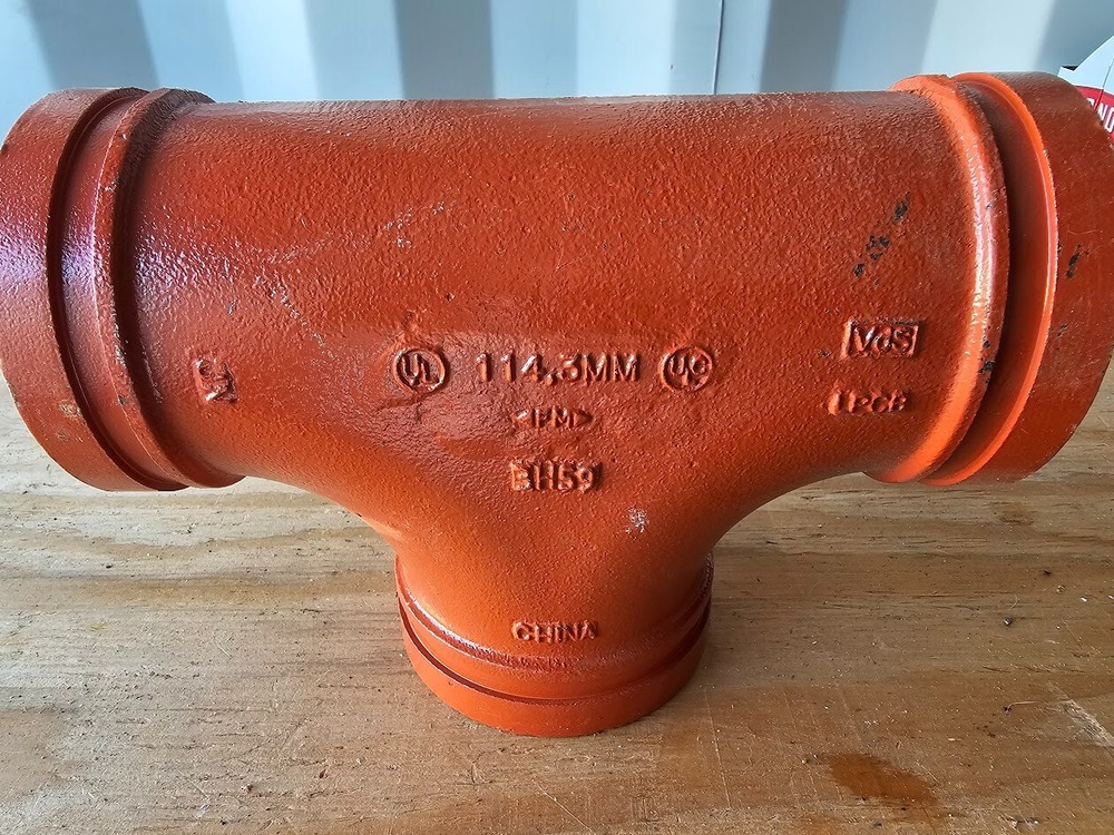 SPF Style ST-1 Straight Tee 4" Grooved End IPS Pipe Size Fitting