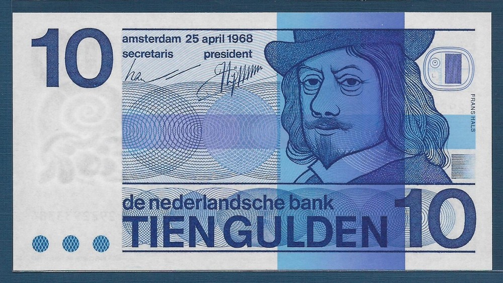 Netherlands 10 Gulden, 1968, P 91b, UNC