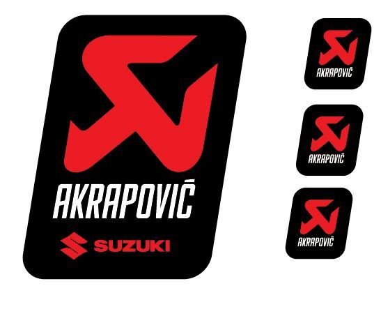 4 Sticker Akrapovic Suzuki High Temperatures White