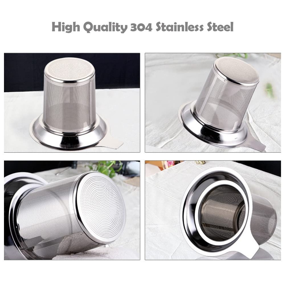 Tea Infuser, Extra Fine Mesh Tea Strainer with Silicone Lid, 304 Stainless St...