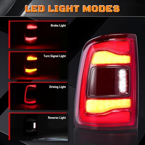 LED Tail Lights for Ram 2500 3500 - Tail Lights Assembly with Left Side Red