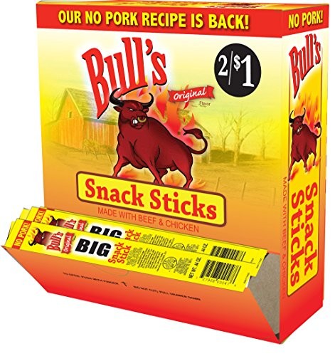 Bulls Original BIG Snack Sticks No Pork 100ct Box