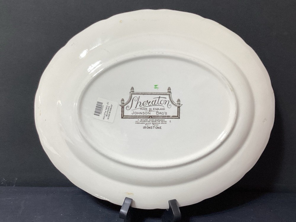 JOHNSON BROTHERS SHERATON 12" Oval Serving Platter (B17)