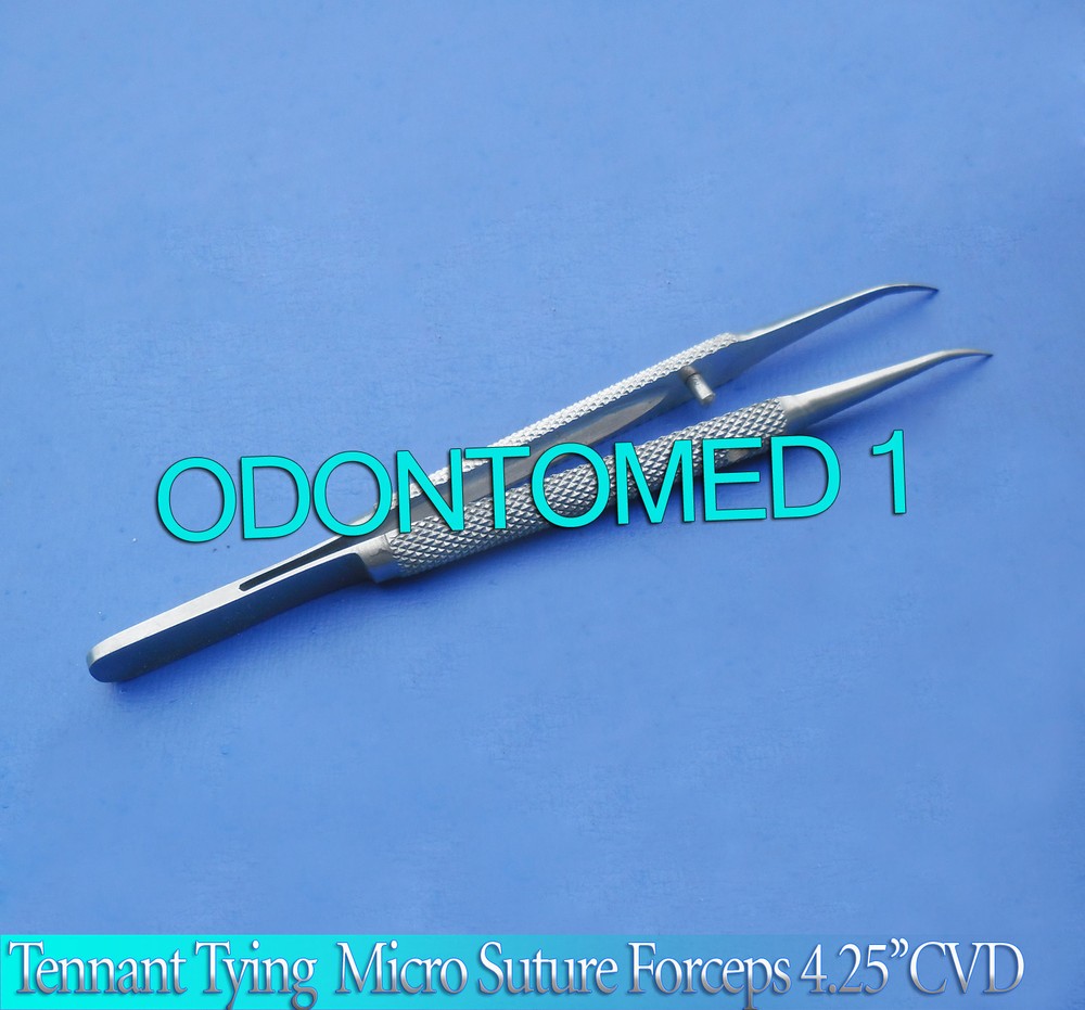 O R GRADE TENNANT TYING MICRO SUTURE FORCEPS 4.25" CURVED