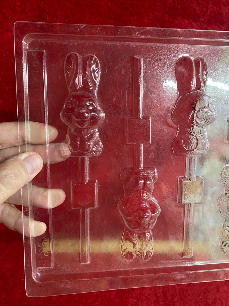 Bunny Rabbit Head Sucker Chocolate Molds with Five Suckers