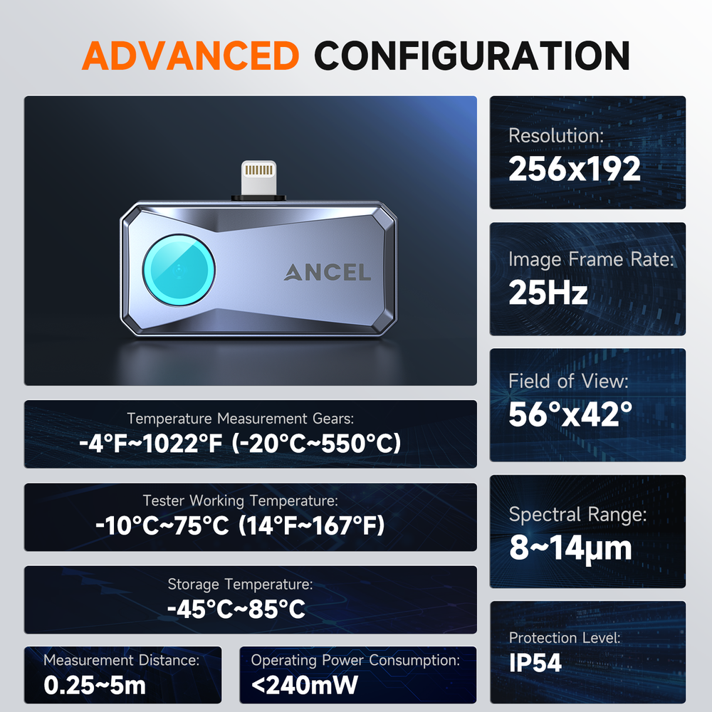 Universal Thermal Camera Imager for IOS iPhone 256x192 IR Resolution USB Type-C