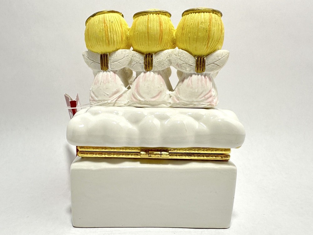 Hallmark Three Angels Hinged Trinket Box Empty