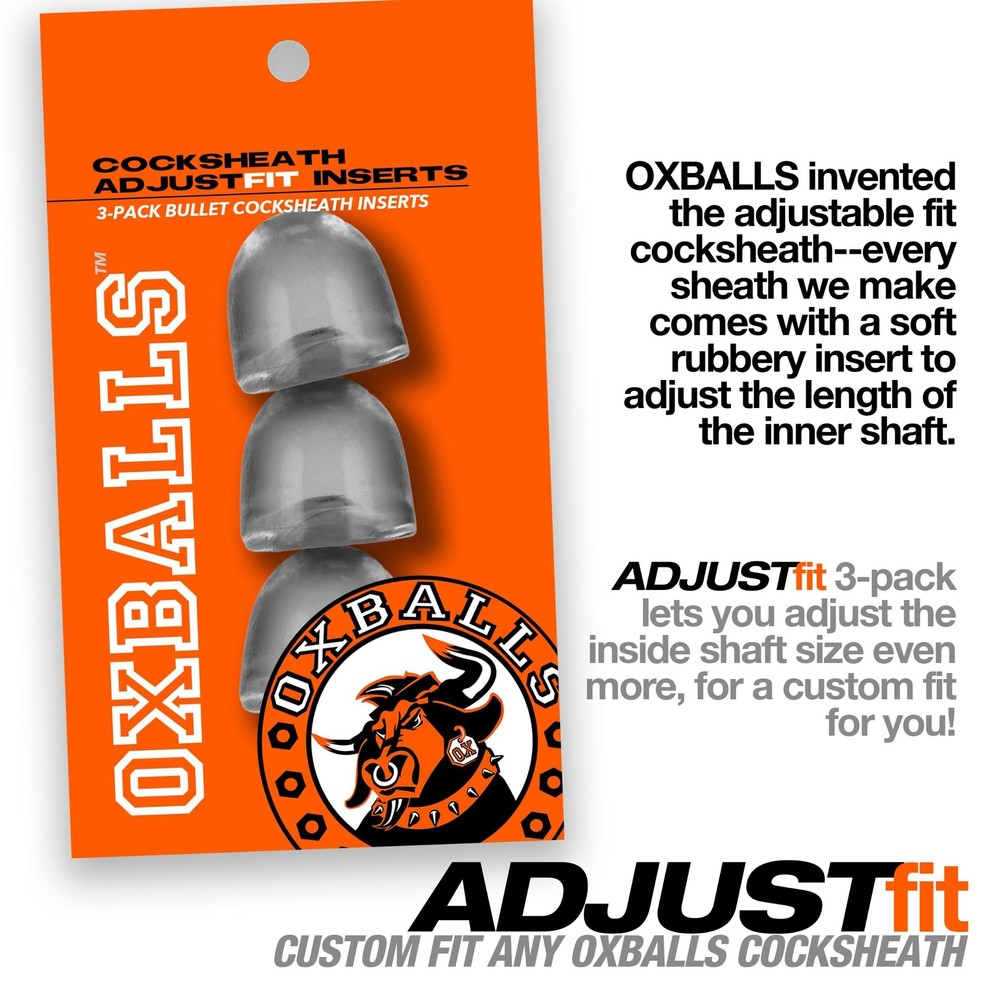 Oxballs Penis Extender Inserts 3pc Adjust Fit Inserts Clear