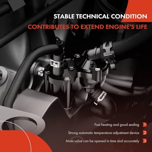 Engine Coolant Thermostat Housing Assembly with Gasket Compatible with