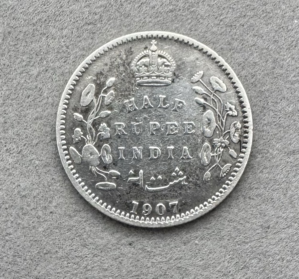 1907 Half Rupee - India - King Edward VII